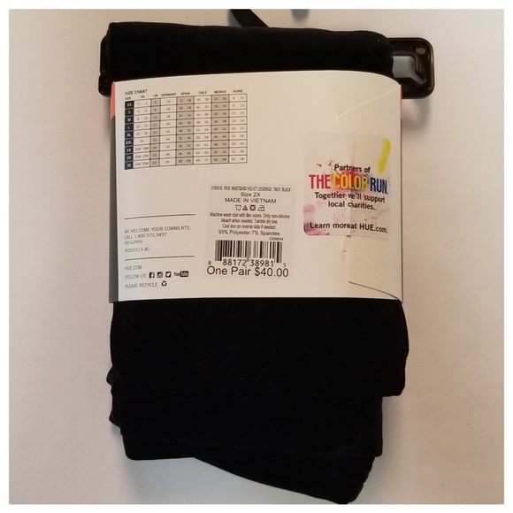 Hue Black Velvet Leggings 2X Unopened Brand New - Picture 3 of 4